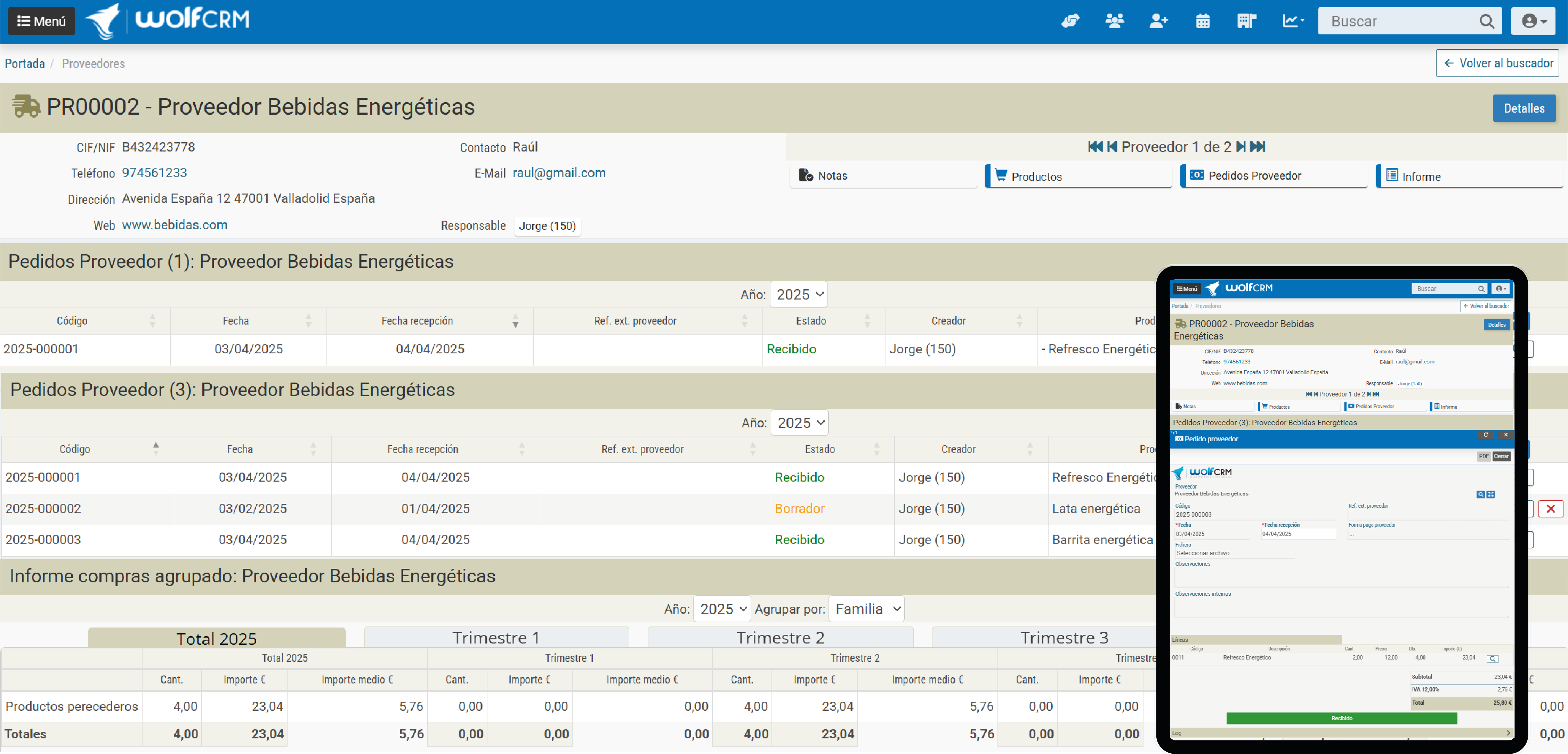 WolfCRM Pedidos